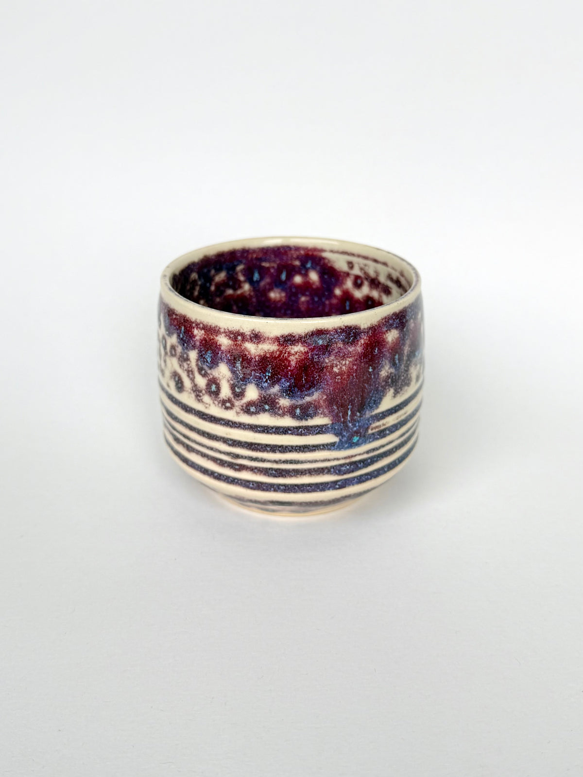 plum ink lined latte cup