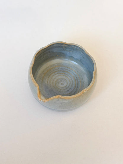 baby blue flower matcha bowl