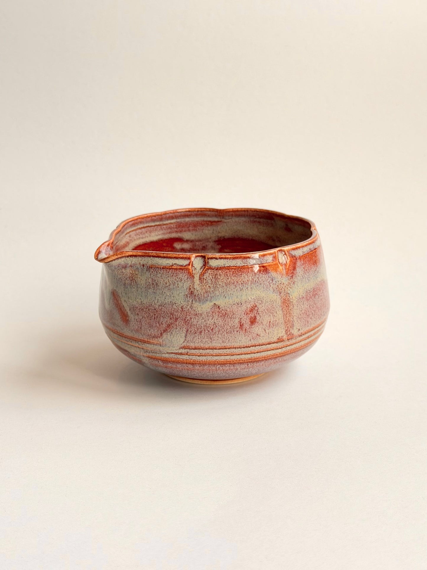 orange haze flower matcha bowl