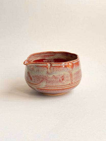 orange haze flower matcha bowl