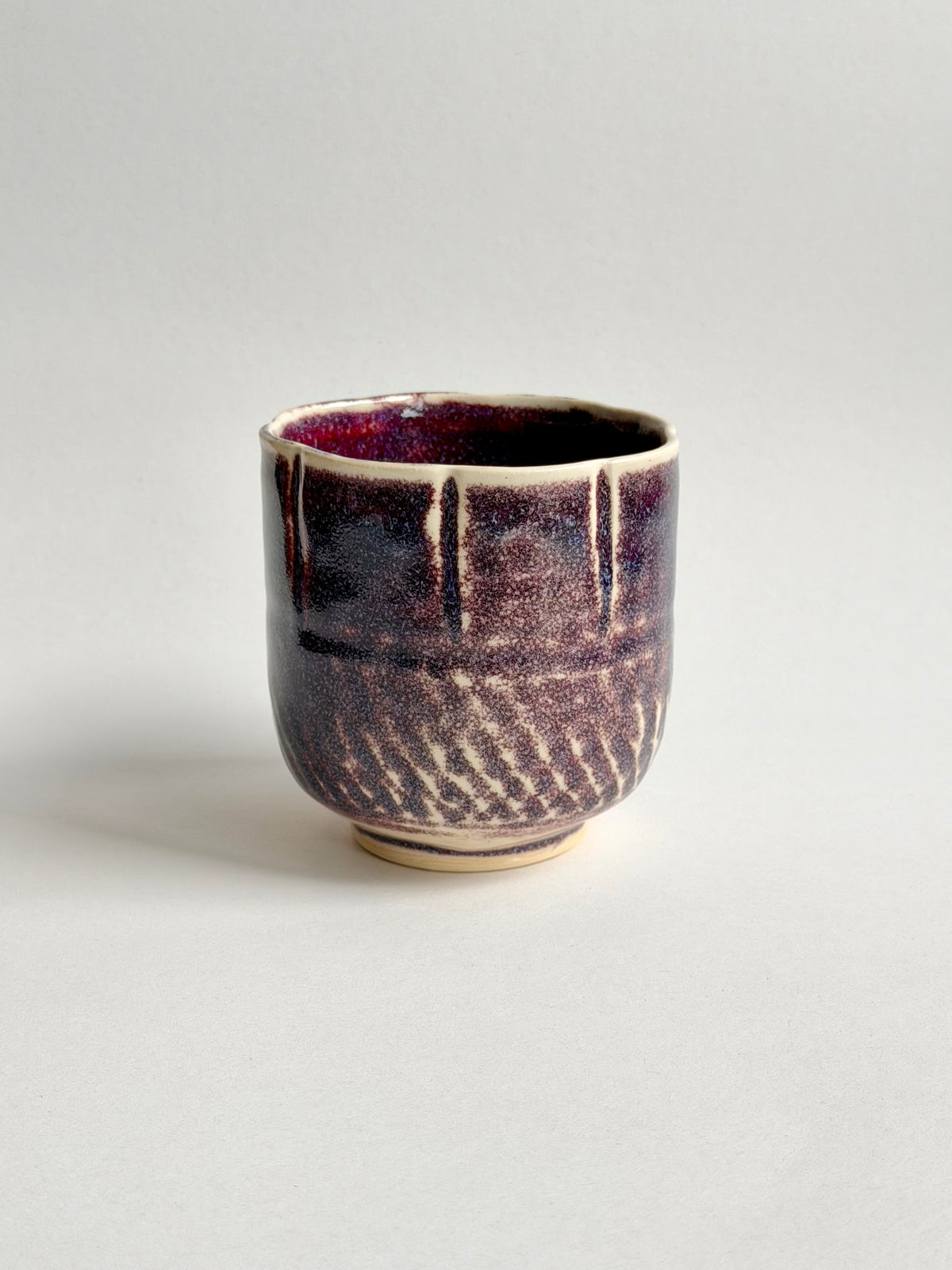 plum ink chatter flower latte cup