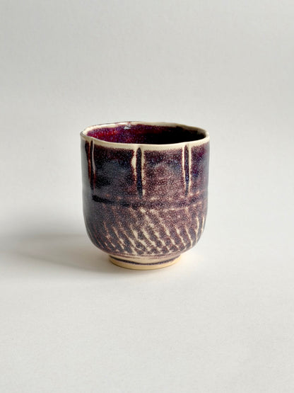 plum ink chatter flower latte cup