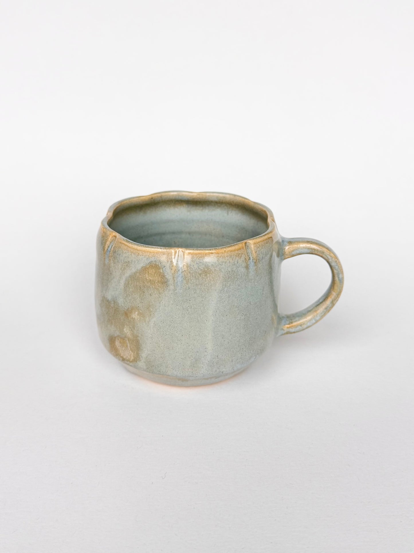 baby blue flower mug