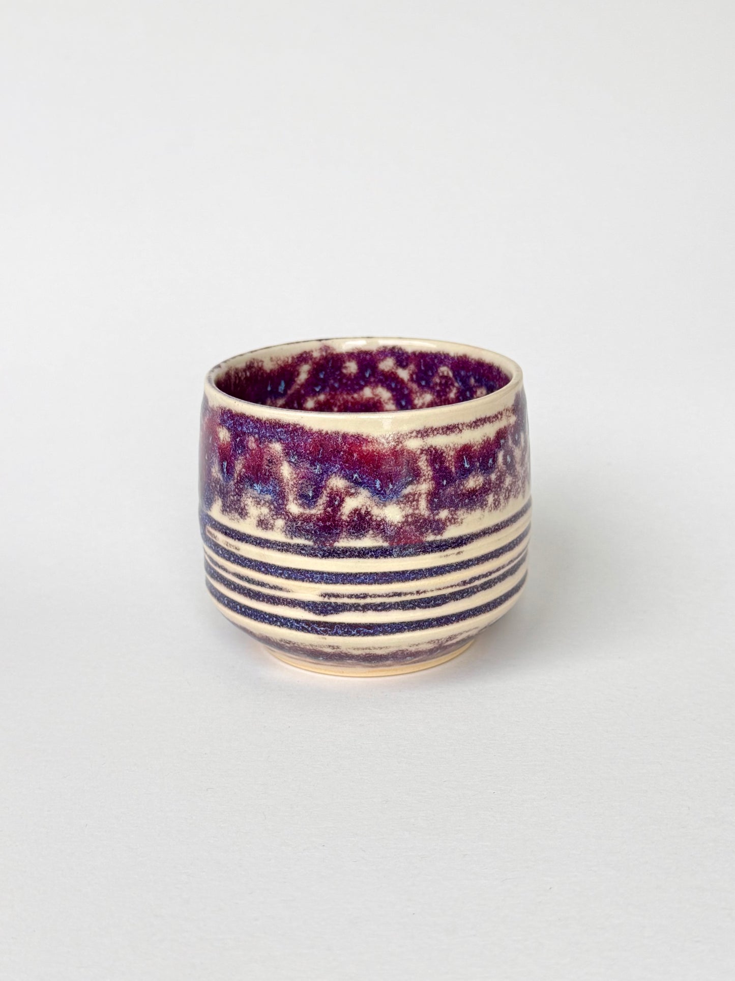 plum ink lined latte cup