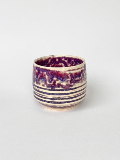 plum ink lined latte cup