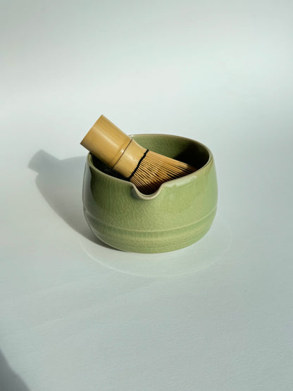 jade crackle matcha bowl