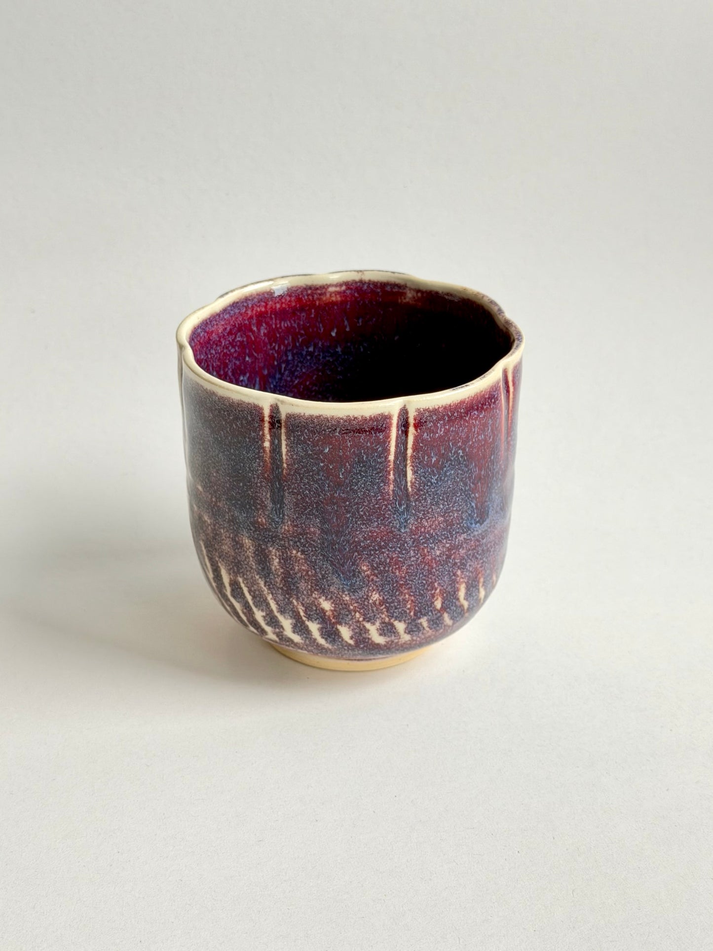 plum ink chatter flower latte cup