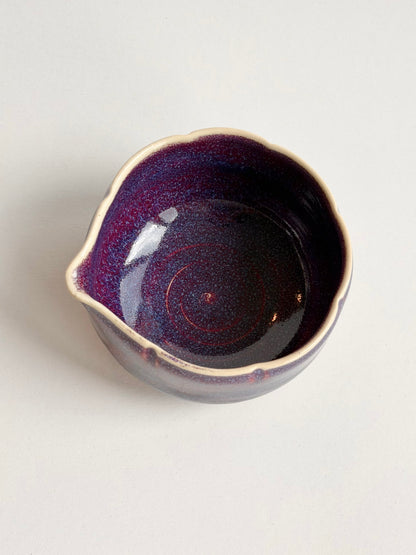 plum ink flower matcha bowl