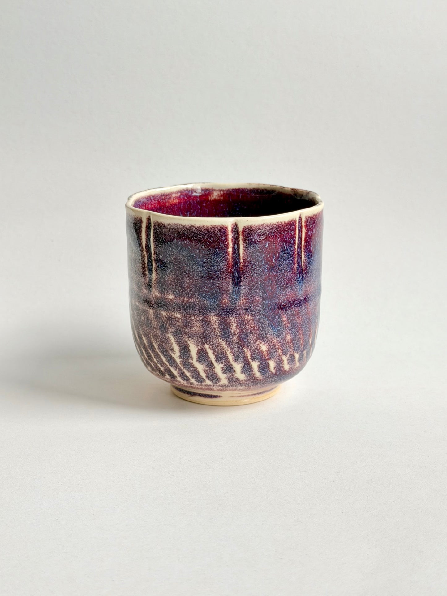 plum ink chatter flower latte cup