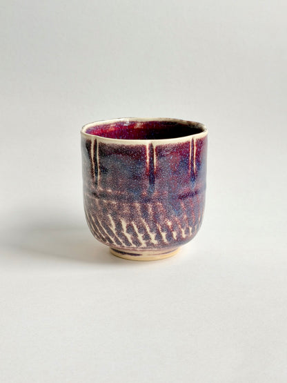 plum ink chatter flower latte cup