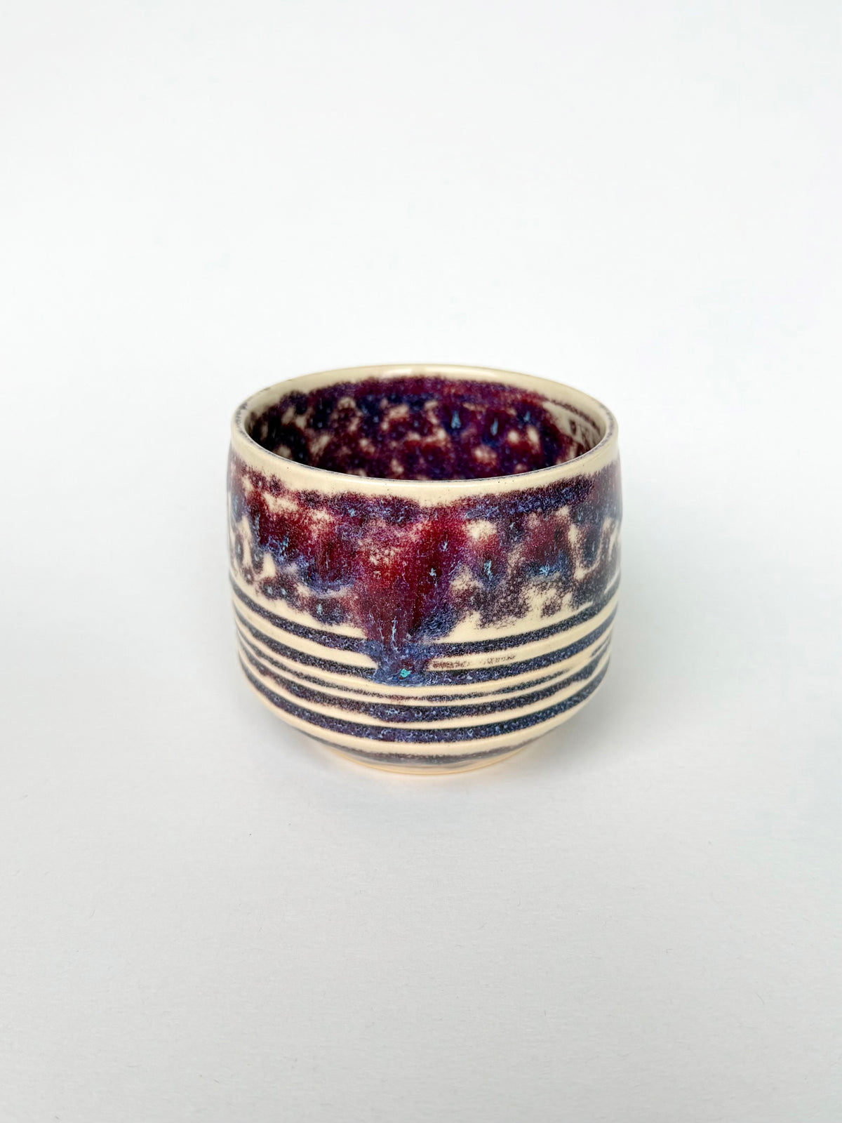 plum ink lined latte cup