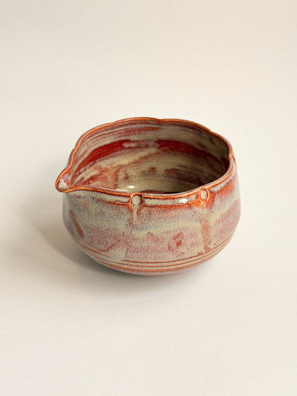 orange haze flower matcha bowl
