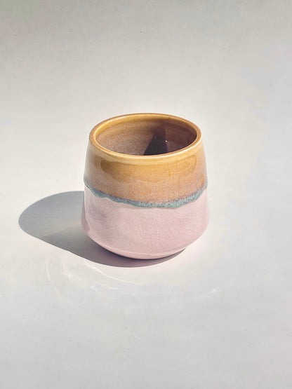 haze & pink crackle latte cup