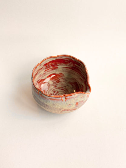 orange haze flower matcha bowl