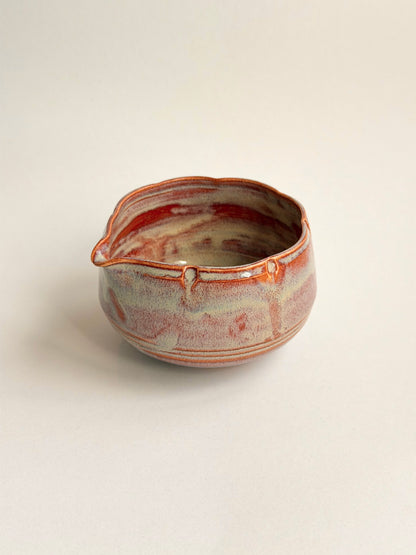 orange haze flower matcha bowl