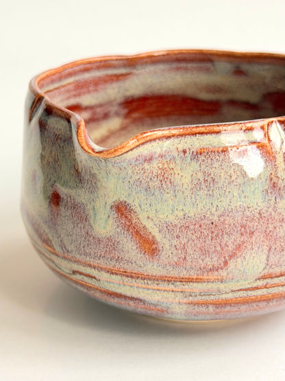 orange haze flower matcha bowl