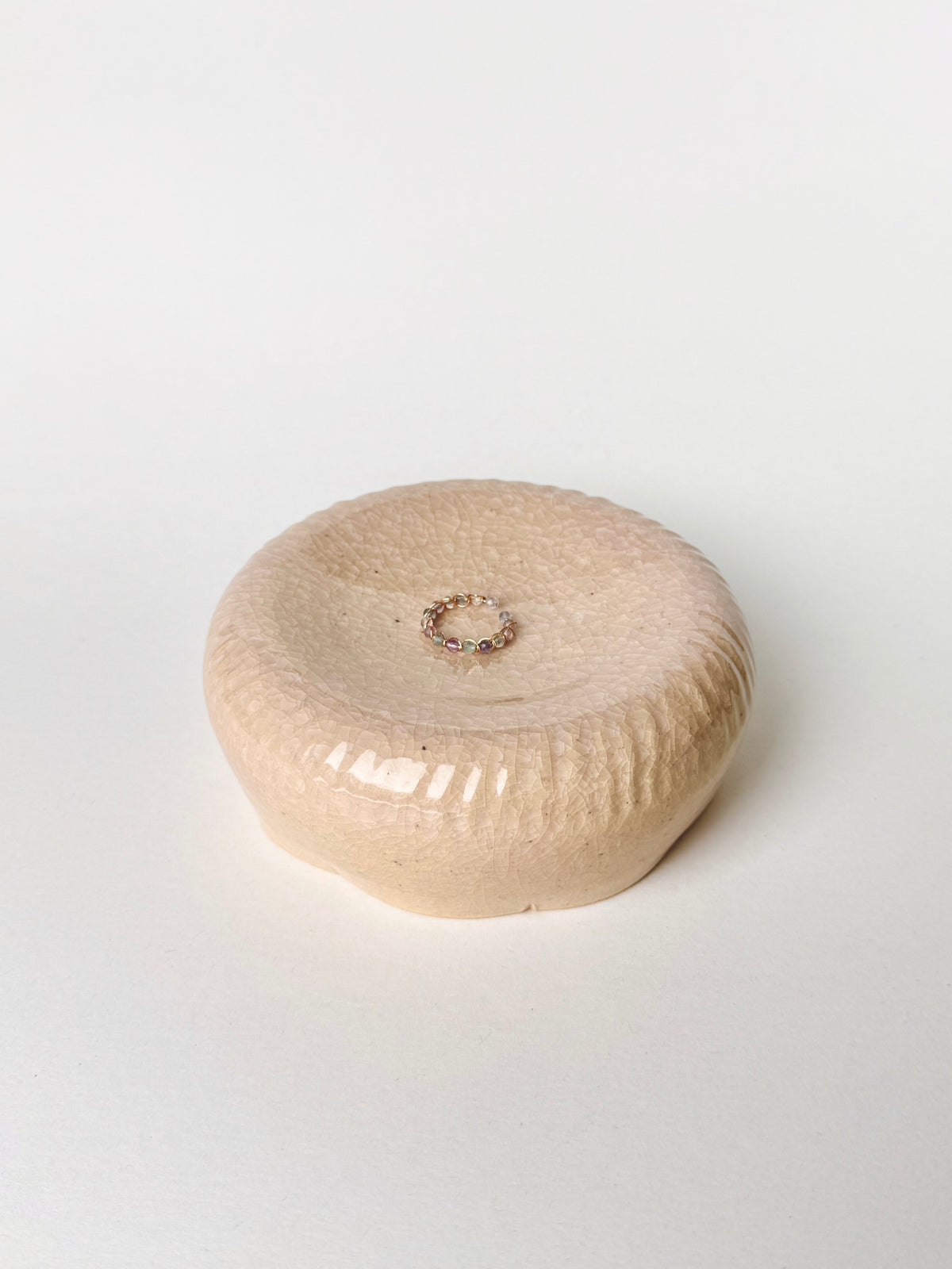 crackle flower chatter donut ring dish