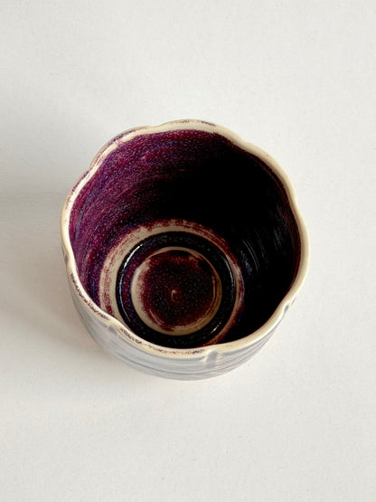 plum ink chatter flower latte cup