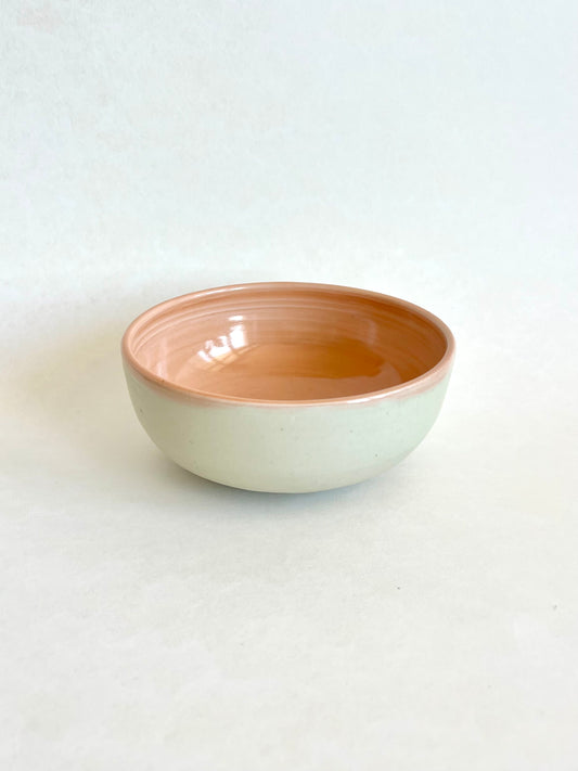 Orange white satin bowl