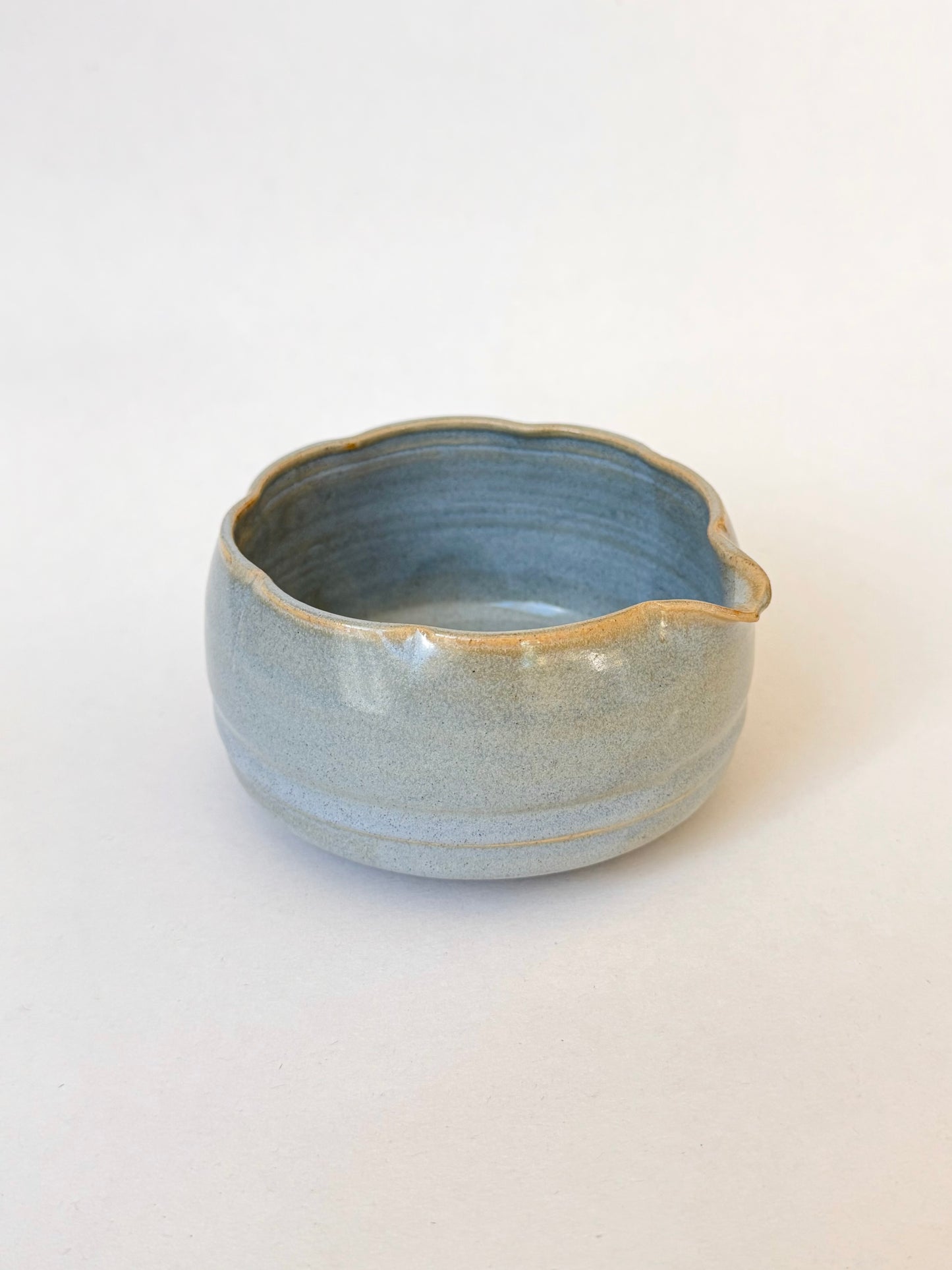 baby blue flower matcha bowl
