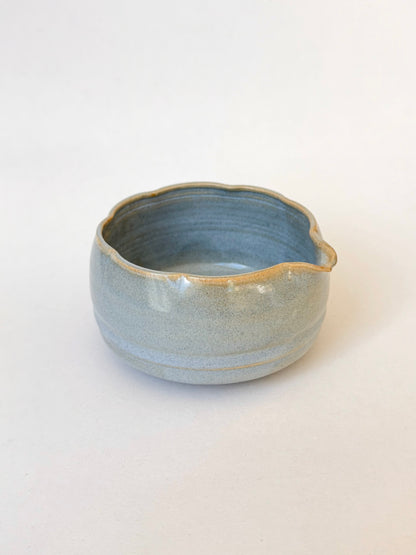 baby blue flower matcha bowl