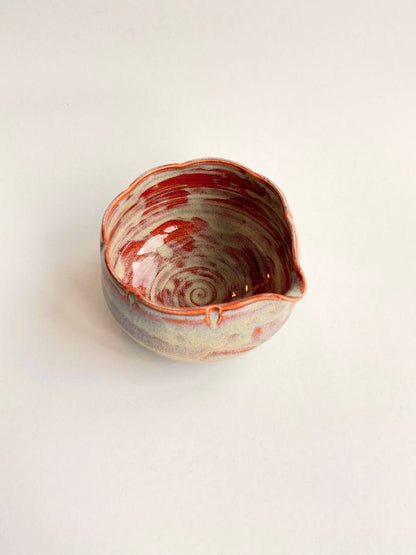 orange haze flower matcha bowl
