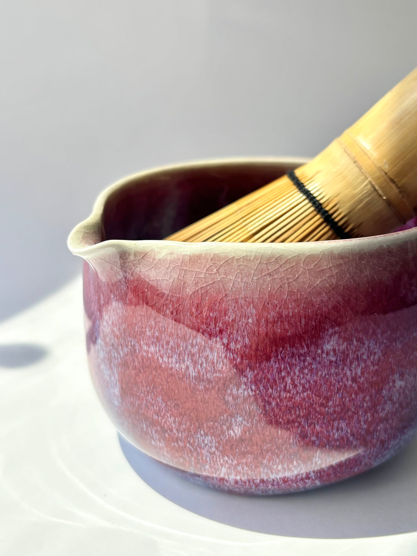 Red galaxy matcha bowl & whisk set