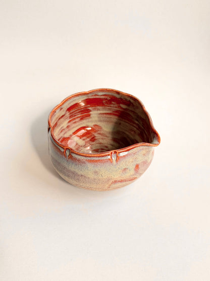 orange haze flower matcha bowl