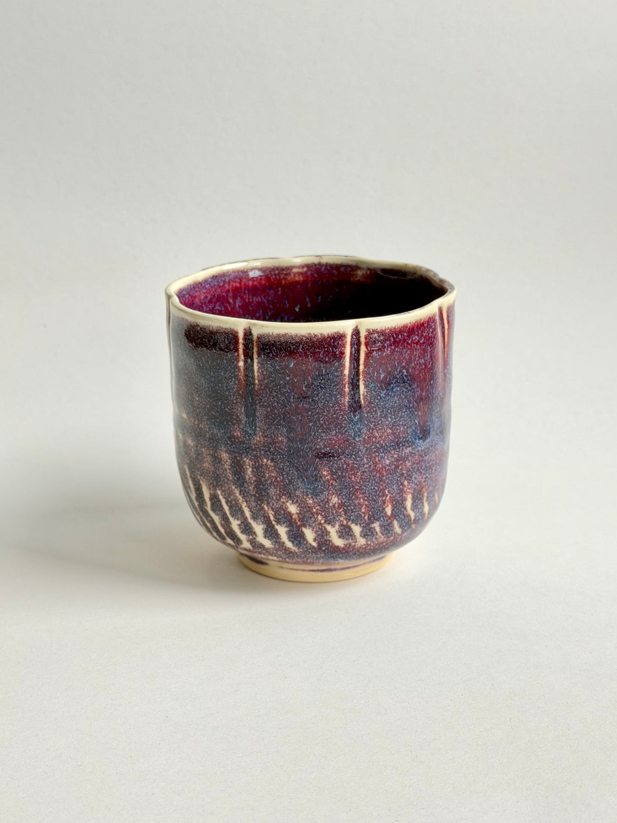 plum ink chatter flower latte cup