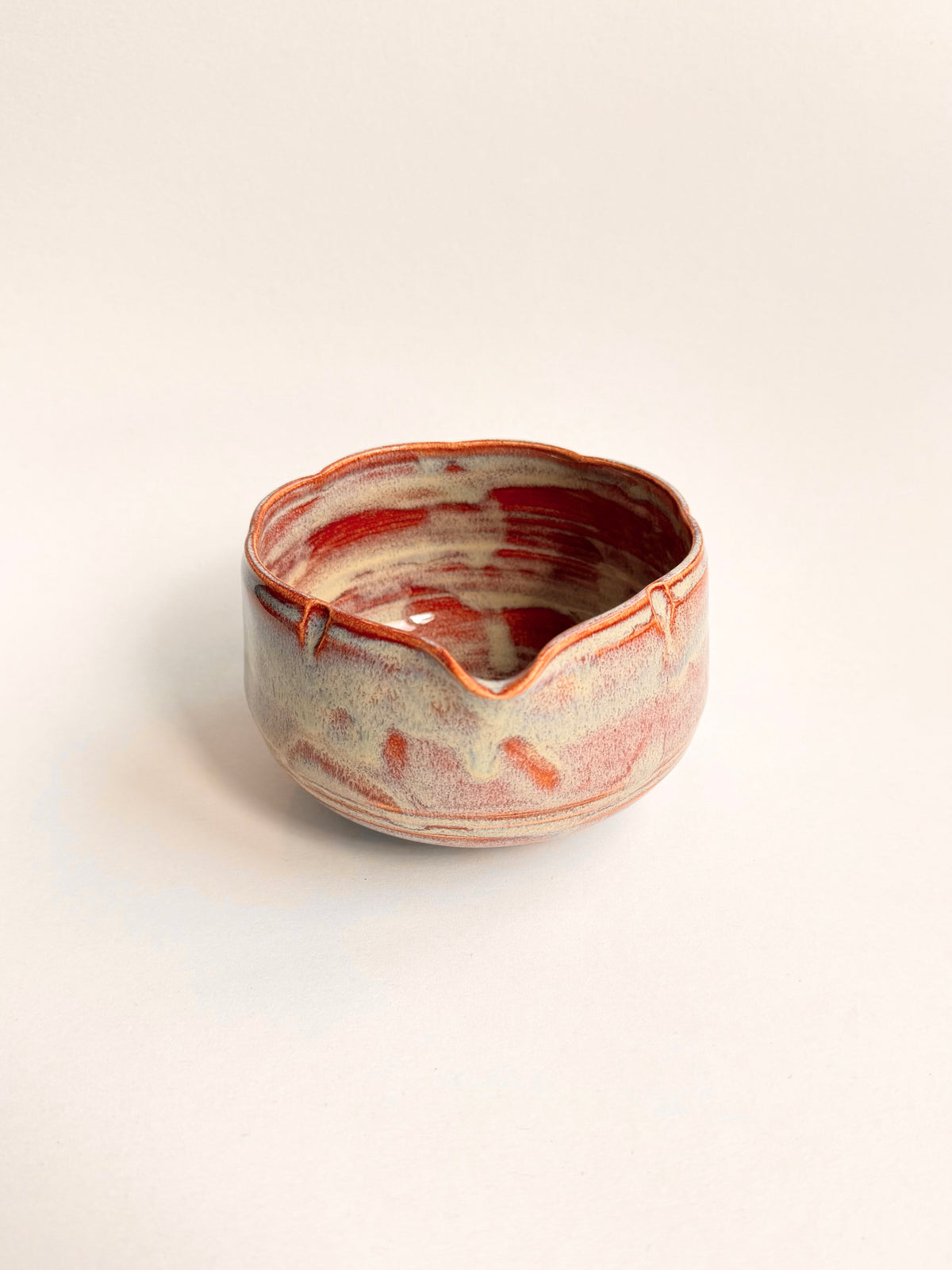 orange haze flower matcha bowl