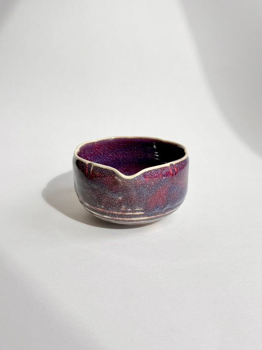 plum ink flower matcha bowl