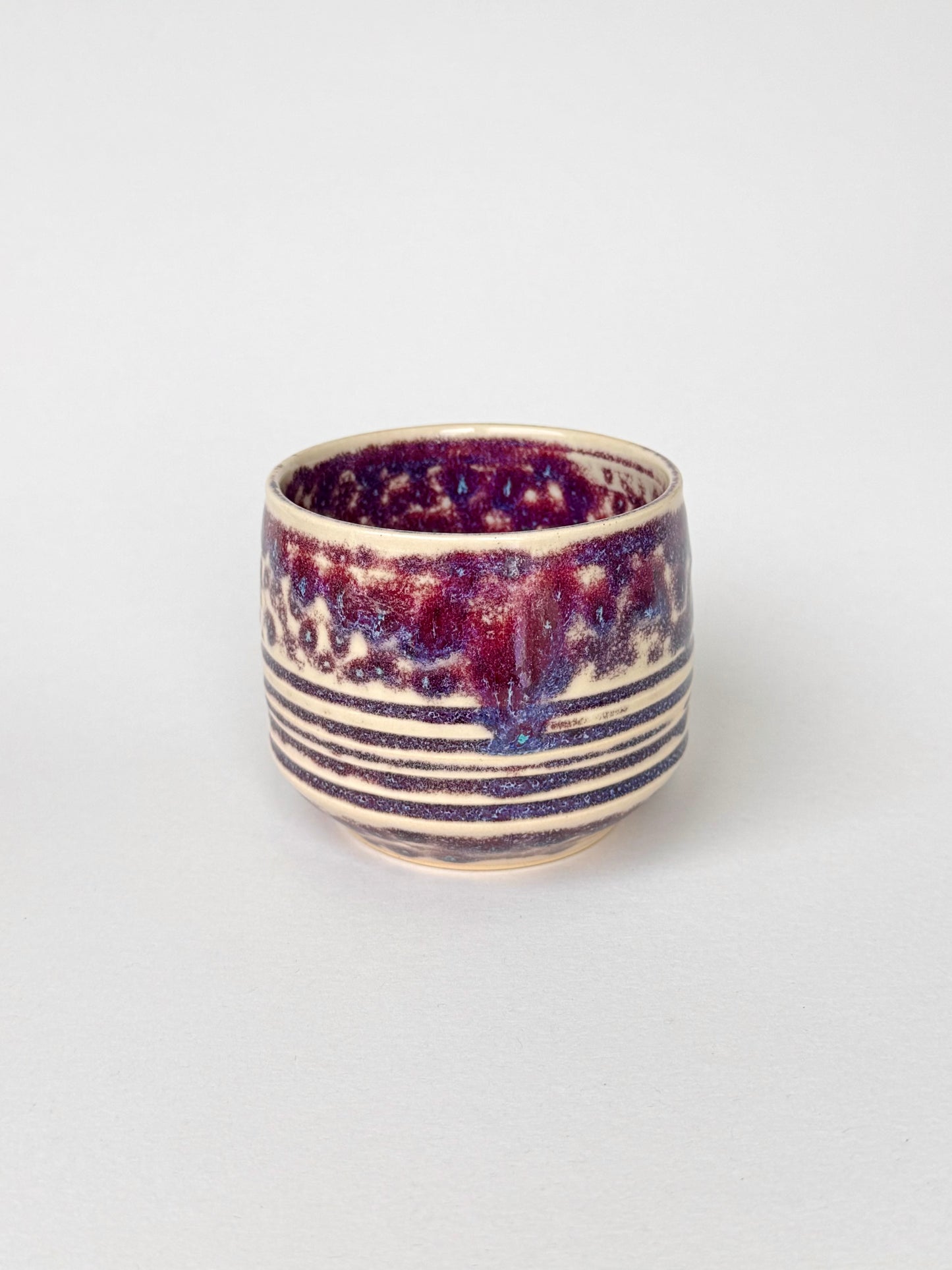plum ink lined latte cup