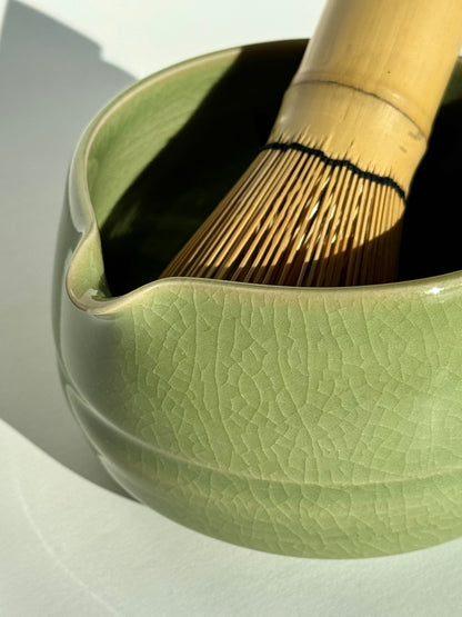 jade crackle matcha bowl