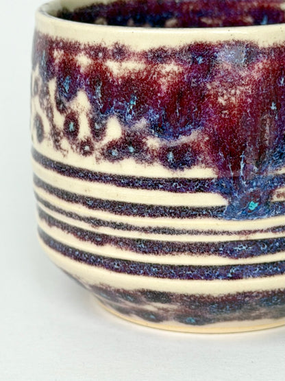 plum ink lined latte cup