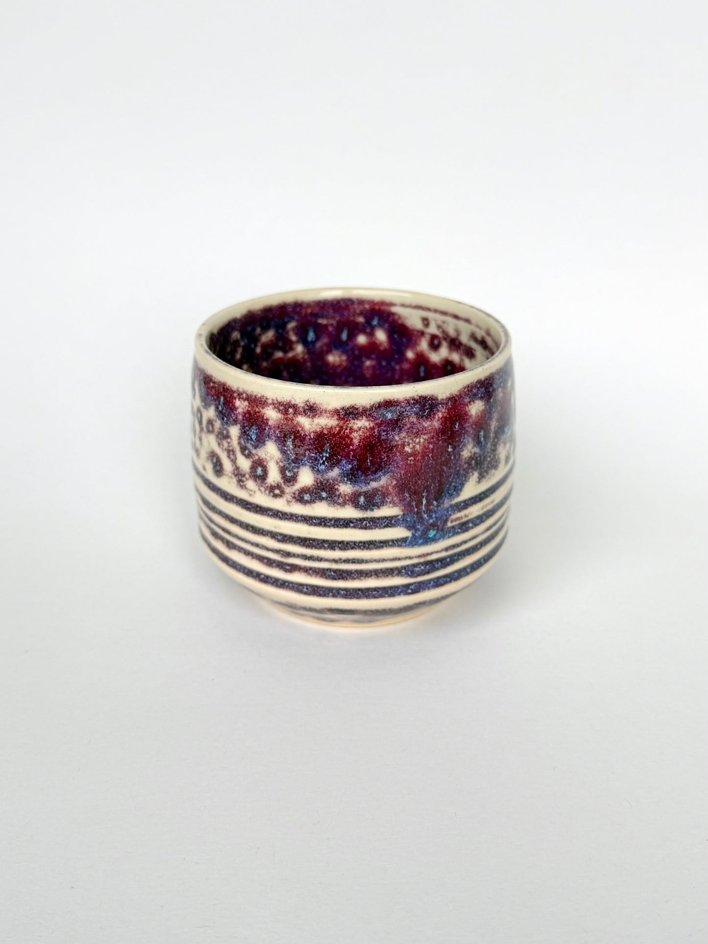 plum ink lined latte cup