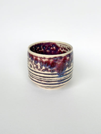 plum ink lined latte cup