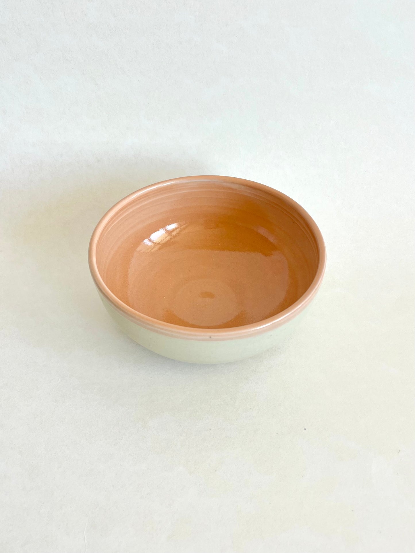 Orange white satin bowl