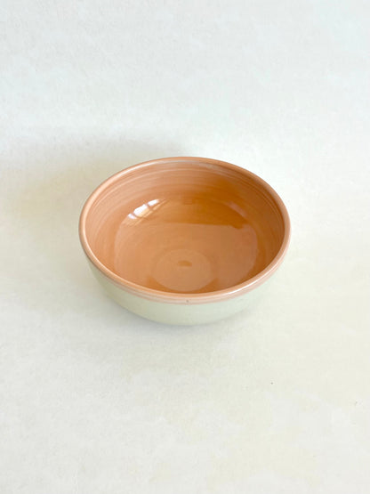 Orange white satin bowl