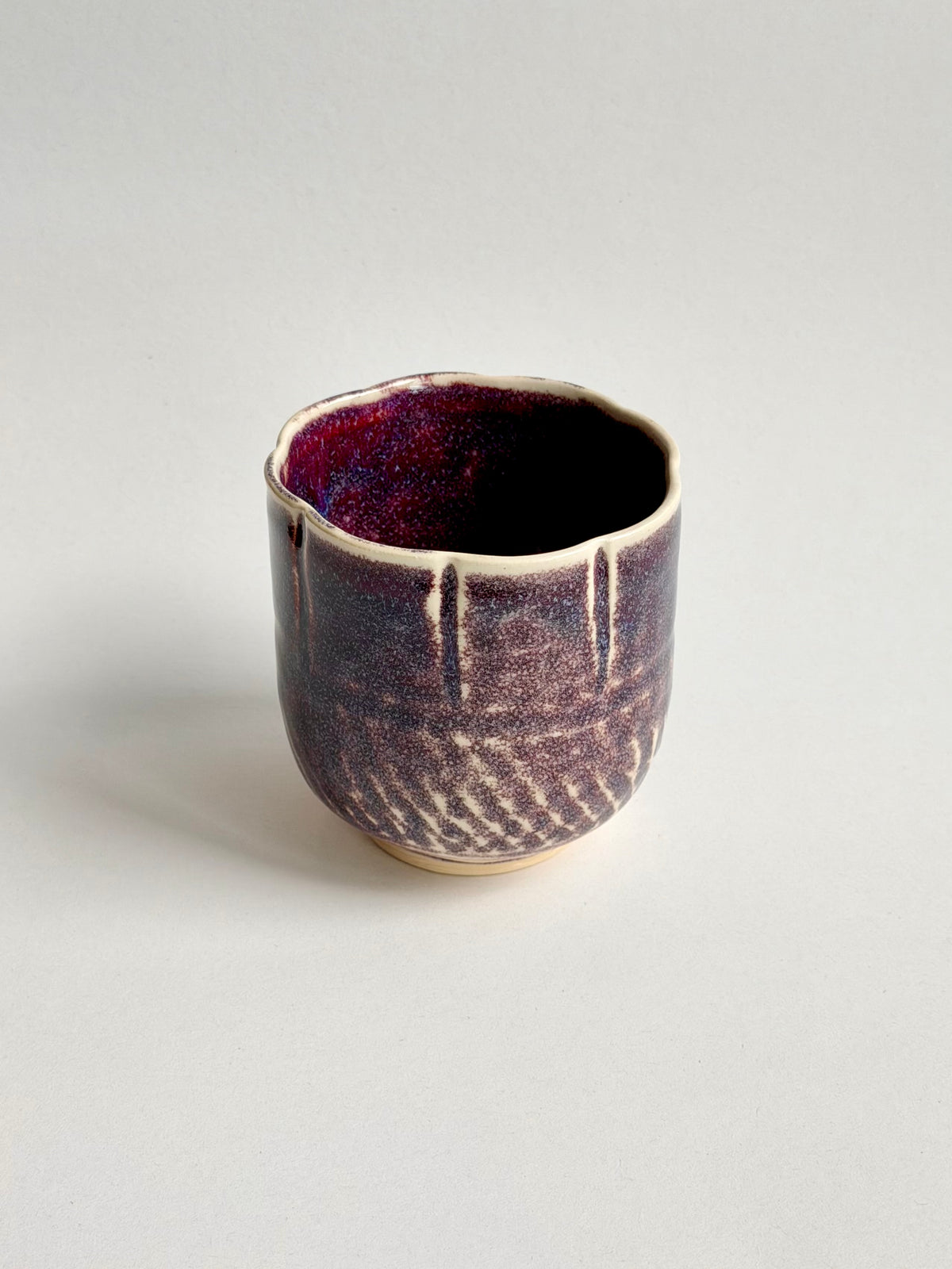 plum ink chatter flower latte cup
